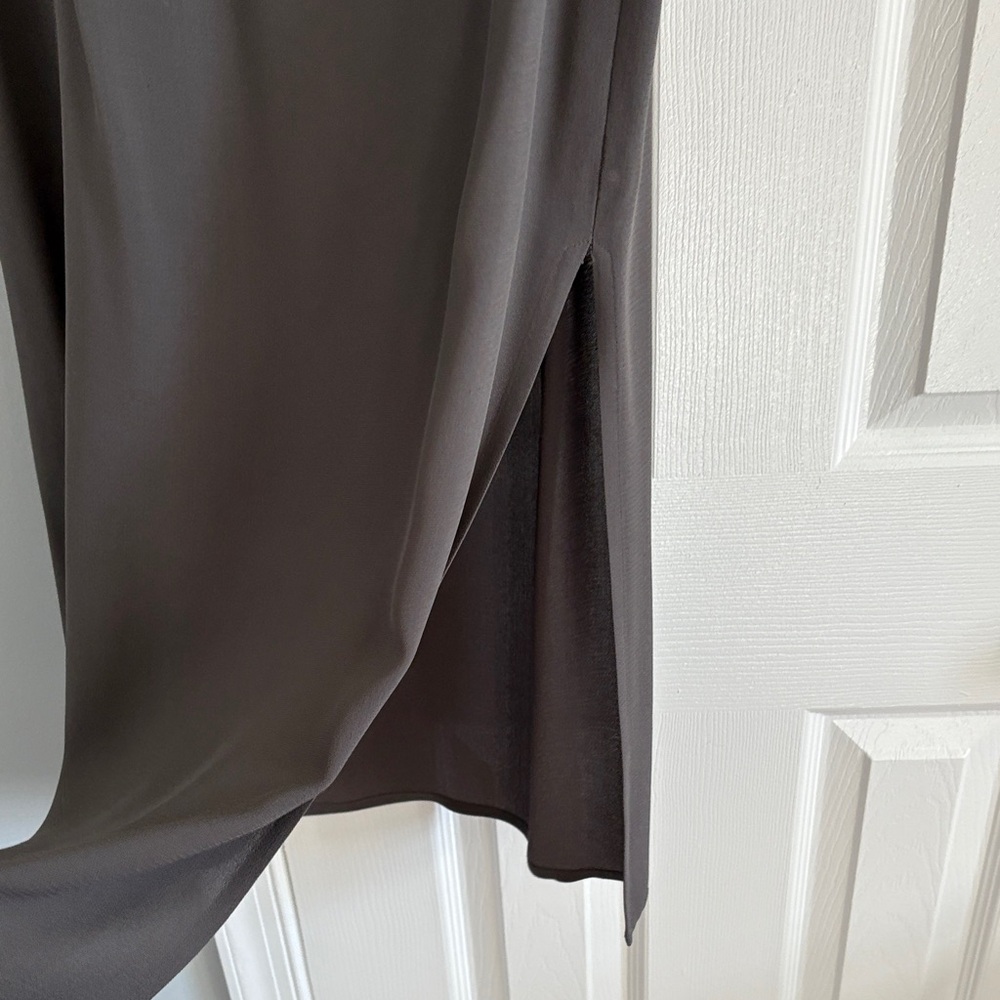 Eileen Fisher Slate Gray 100% Silk Midi Skirt Size Small - Picture 6 of 7